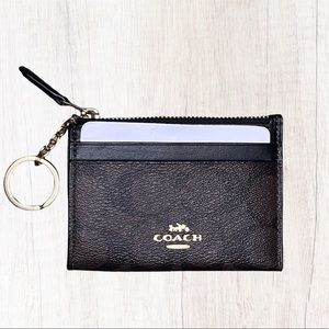 Coach Mini Skinny Id Case In Signature Canvas